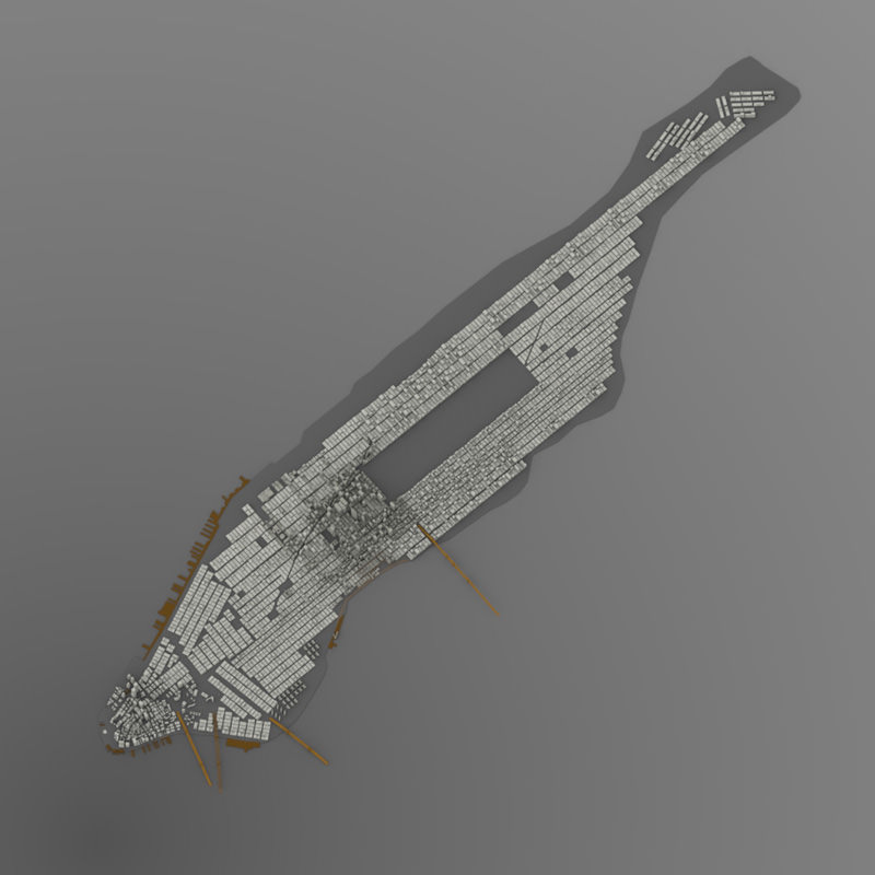 Manhattan Island Cityscape 3D model_2