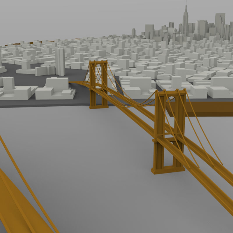 Manhattan Island Cityscape 3D model_10