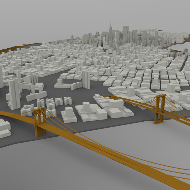 Manhattan Island Cityscape 3D model_11