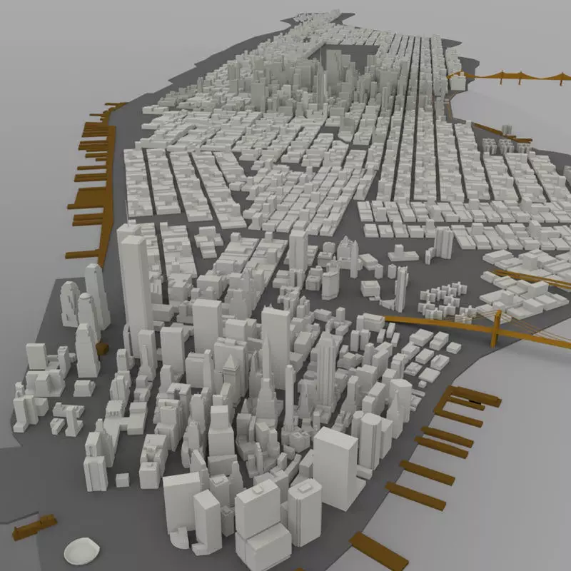Manhattan Island Cityscape 3D model_0