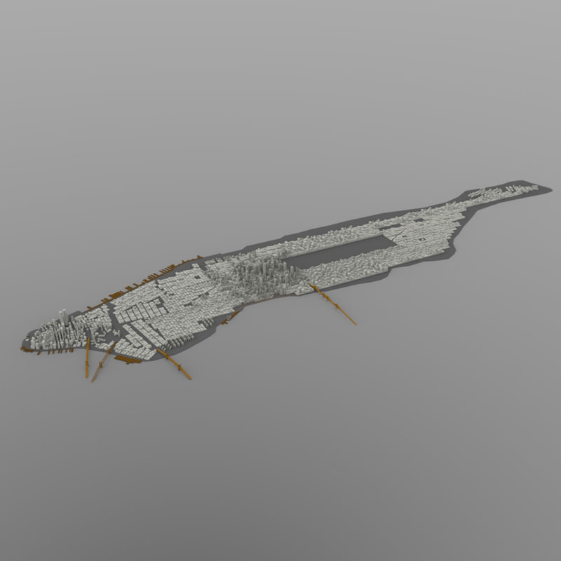 Manhattan Island Cityscape 3D model_1