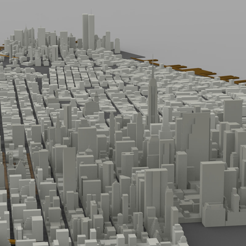 Manhattan Island Cityscape 3D model_8