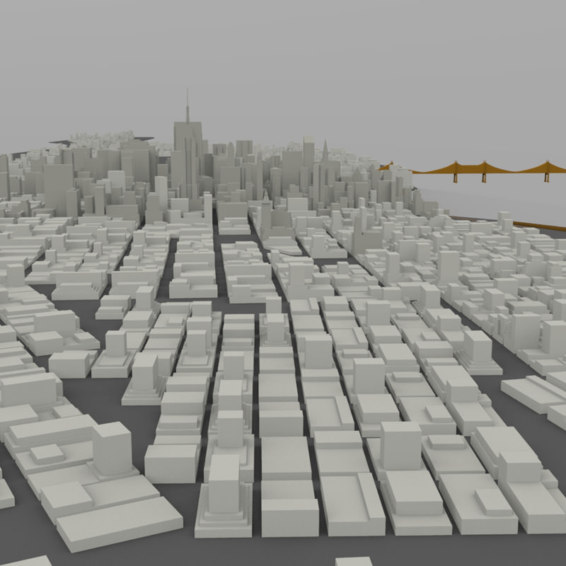 Manhattan Island Cityscape 3D model_13
