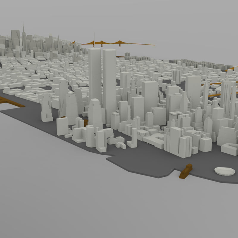 Manhattan Island Cityscape 3D model_12