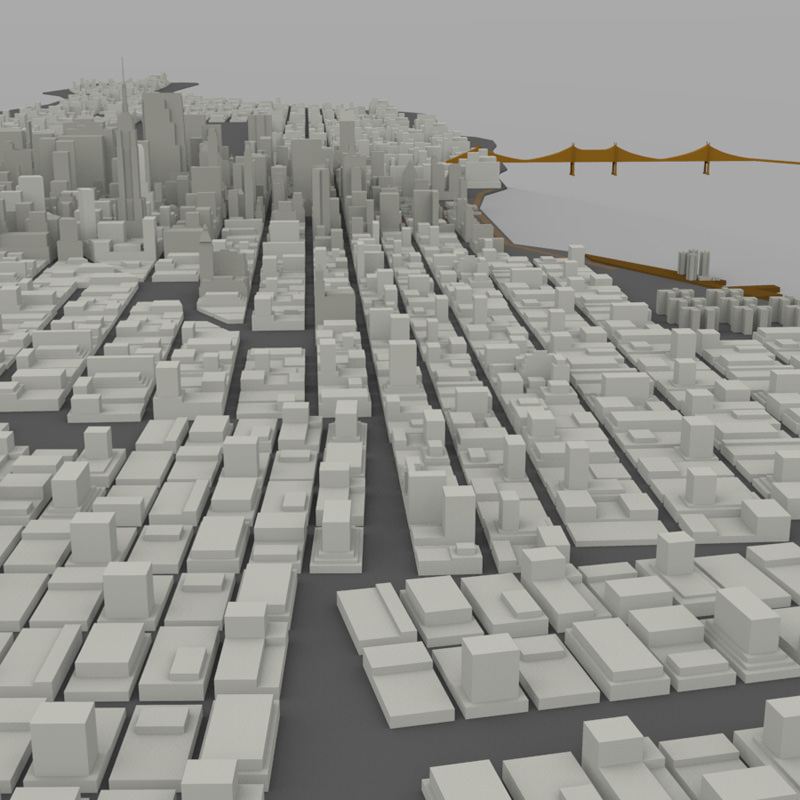 Manhattan Island Cityscape 3D model_3