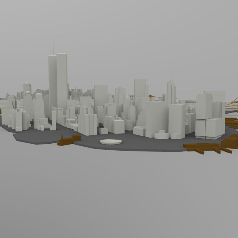 Manhattan Island Cityscape 3D model_7