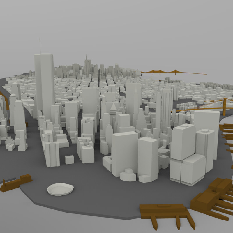 Manhattan Island Cityscape 3D model_9