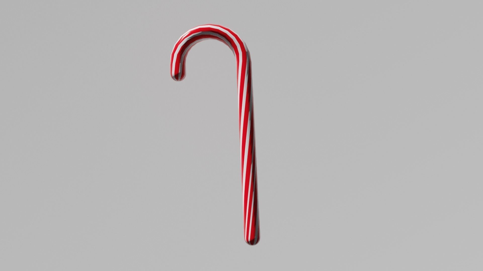 Christmas candy cane Low-poly 3D model_4
