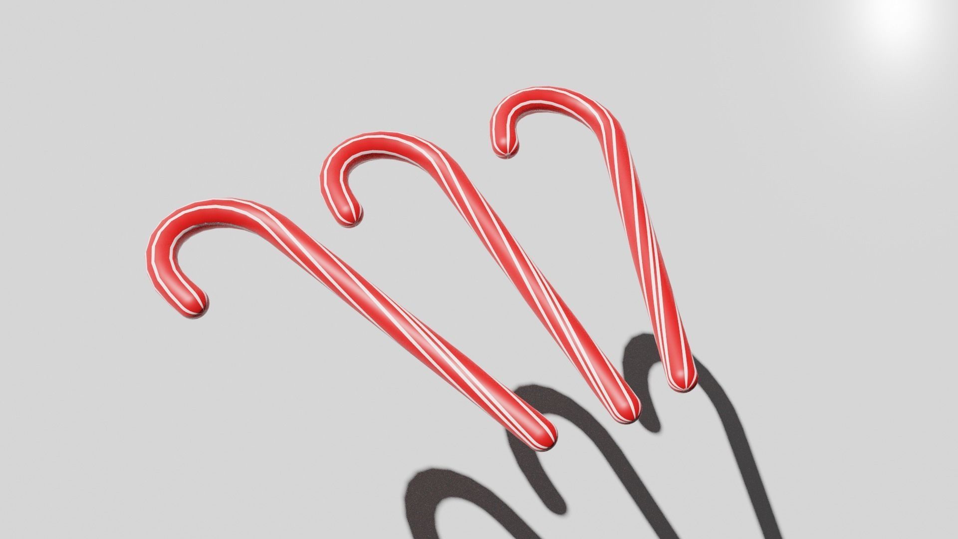 Christmas candy cane Low-poly 3D model_3