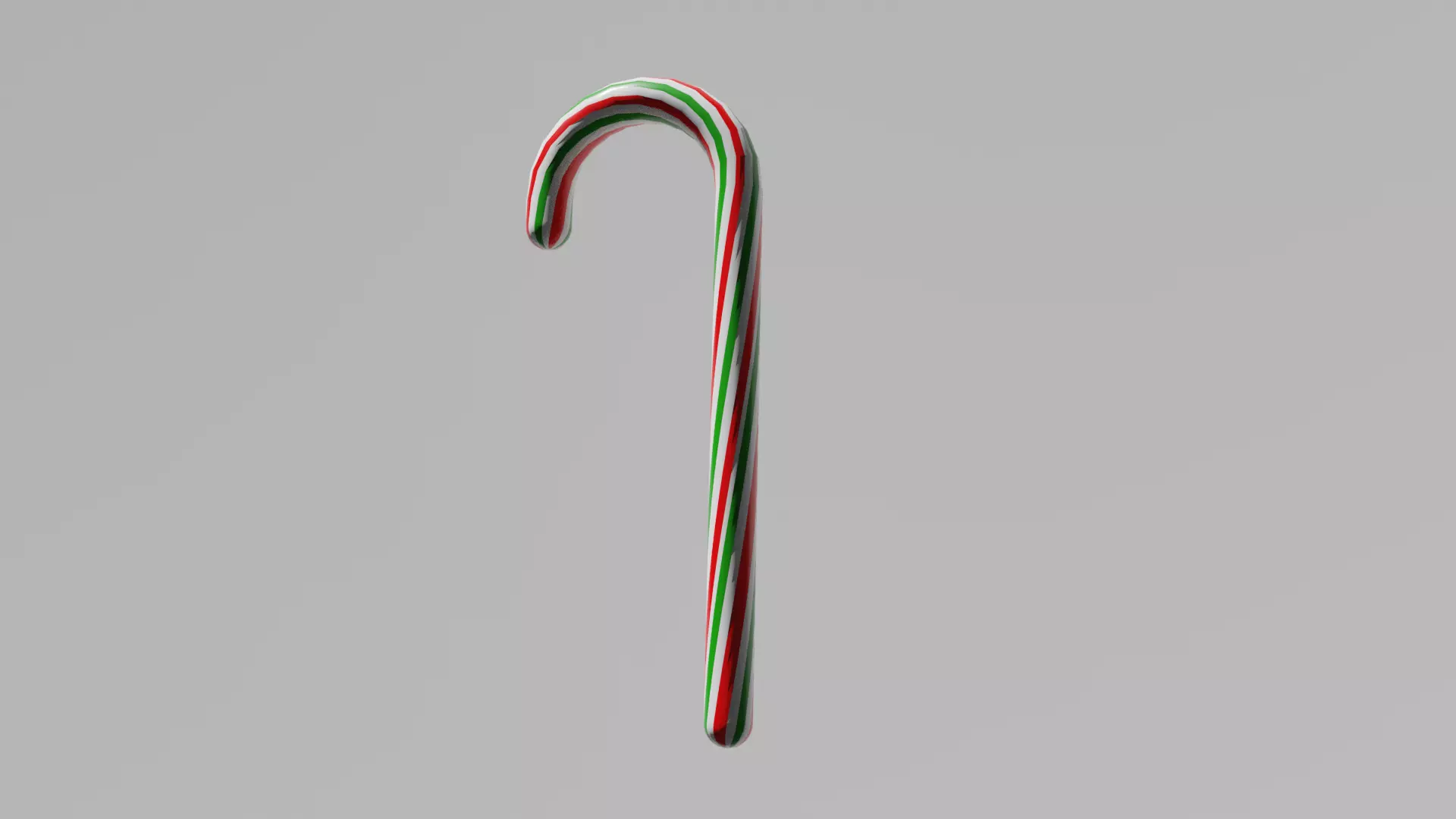 Christmas candy cane Low-poly 3D model_0