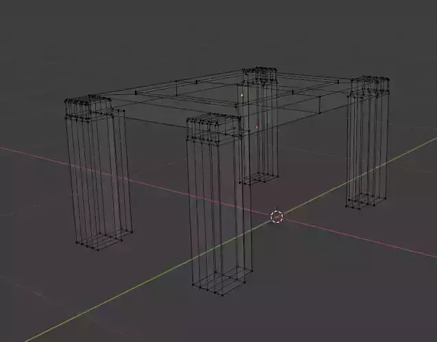 Untextured low poly table mesh Low-poly 3D model