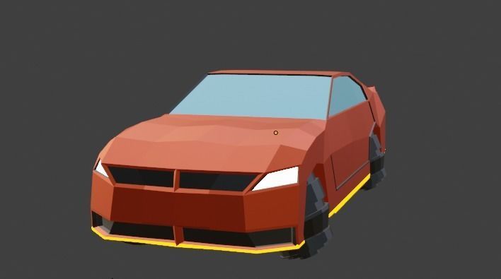 Low poly space car Low-poly 3D model_2