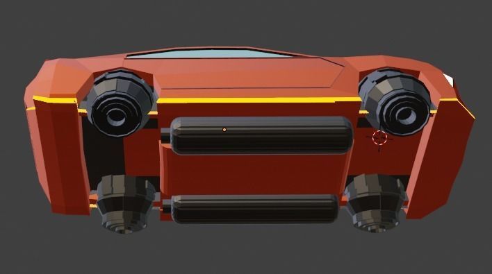 Low poly space car Low-poly 3D model_4