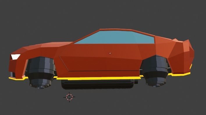 Low poly space car Low-poly 3D model_1
