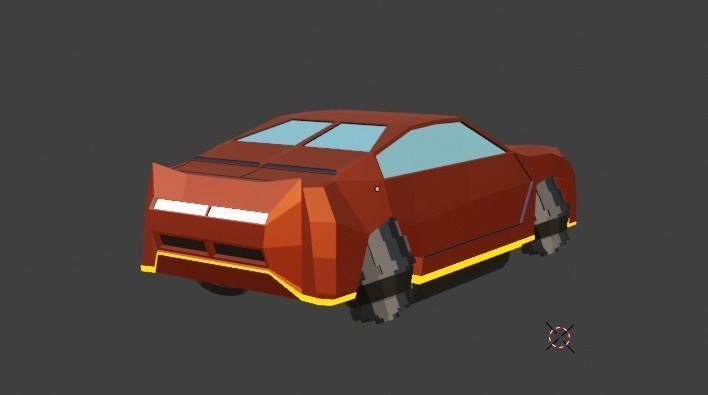 Low poly space car Low-poly 3D model_3
