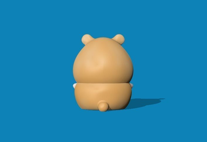 Cute Hamster with glasses 3D print model_2