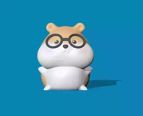 Cute Hamster with glasses 