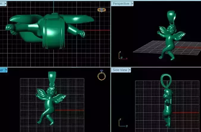 3d model angel pendant