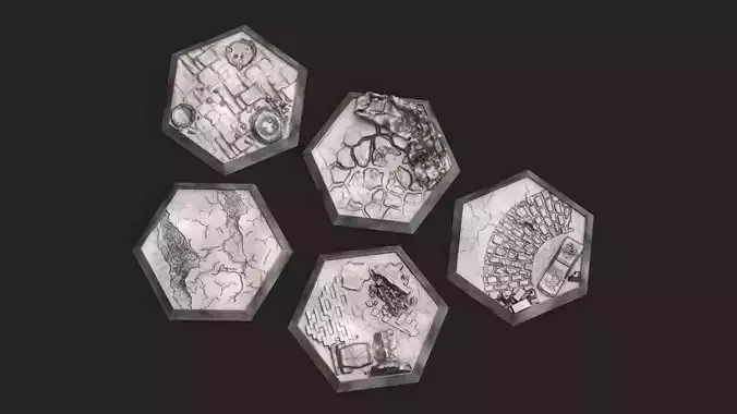 Hex Bases  Urban Warfare 3D print model