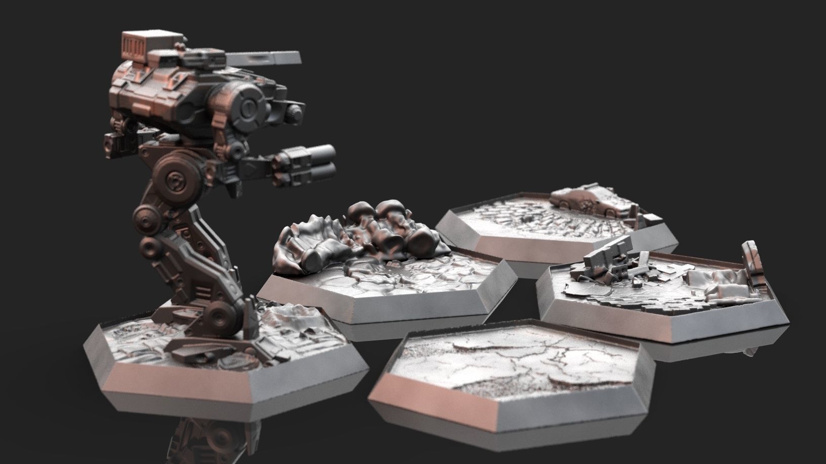 Hex Bases  Urban Warfare 3D print model_3