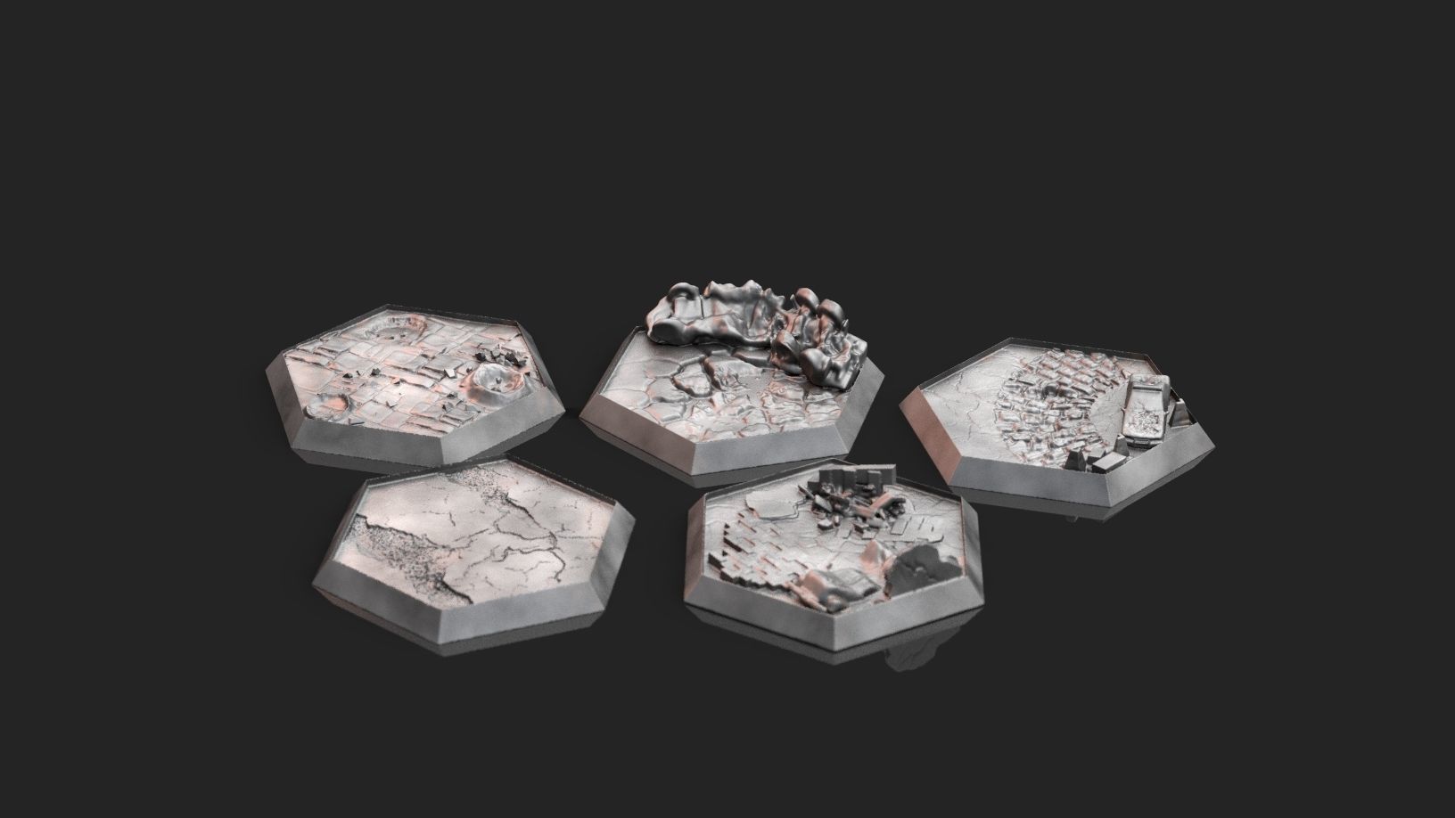Hex Bases  Urban Warfare 3D print model_1