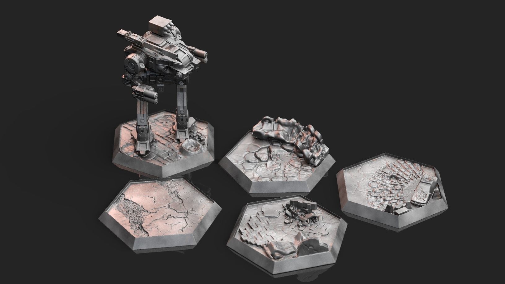 Hex Bases  Urban Warfare 3D print model_2