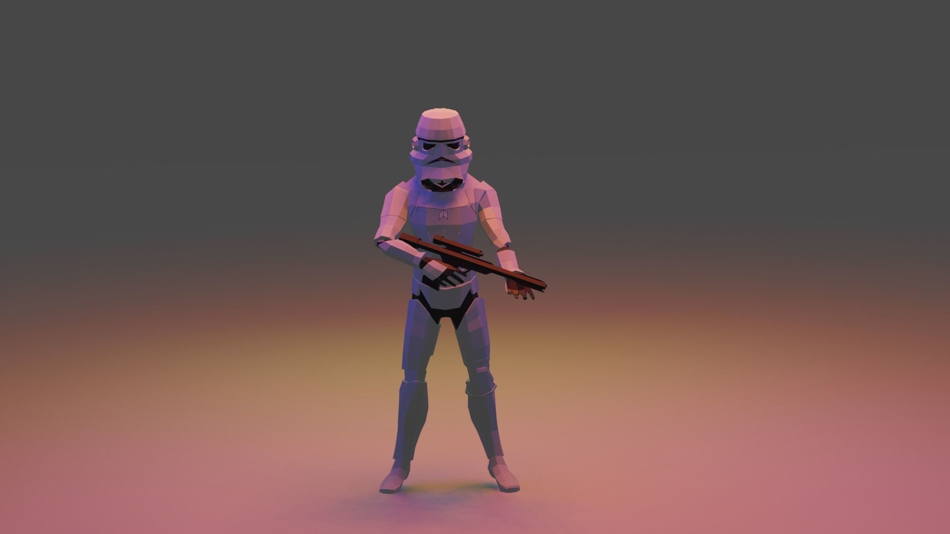 Low Poly Stormtrooper Free low-poly 3D model_4