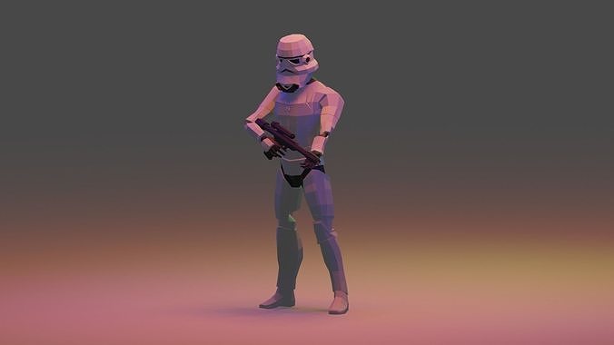 Low Poly Stormtrooper Free low-poly 3D model