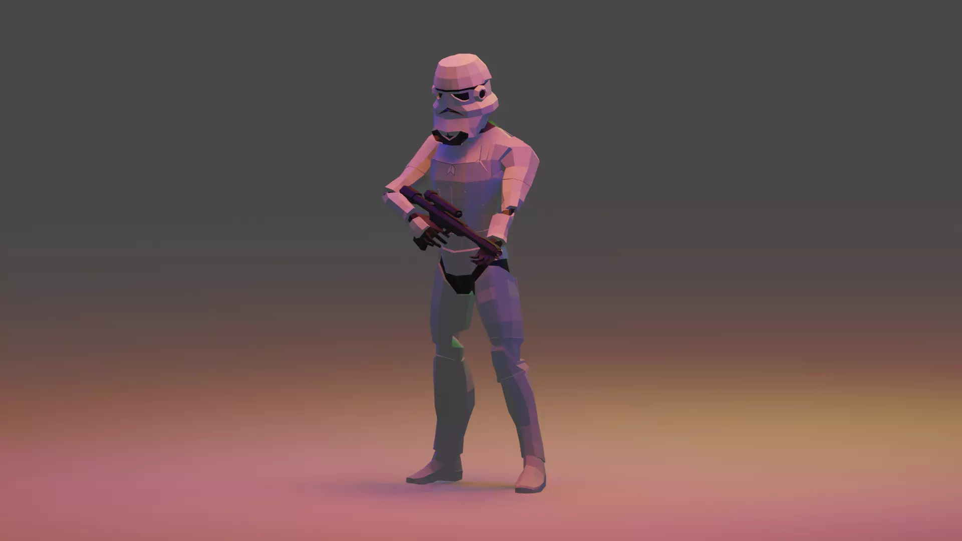 Low Poly Stormtrooper Free low-poly 3D model_0