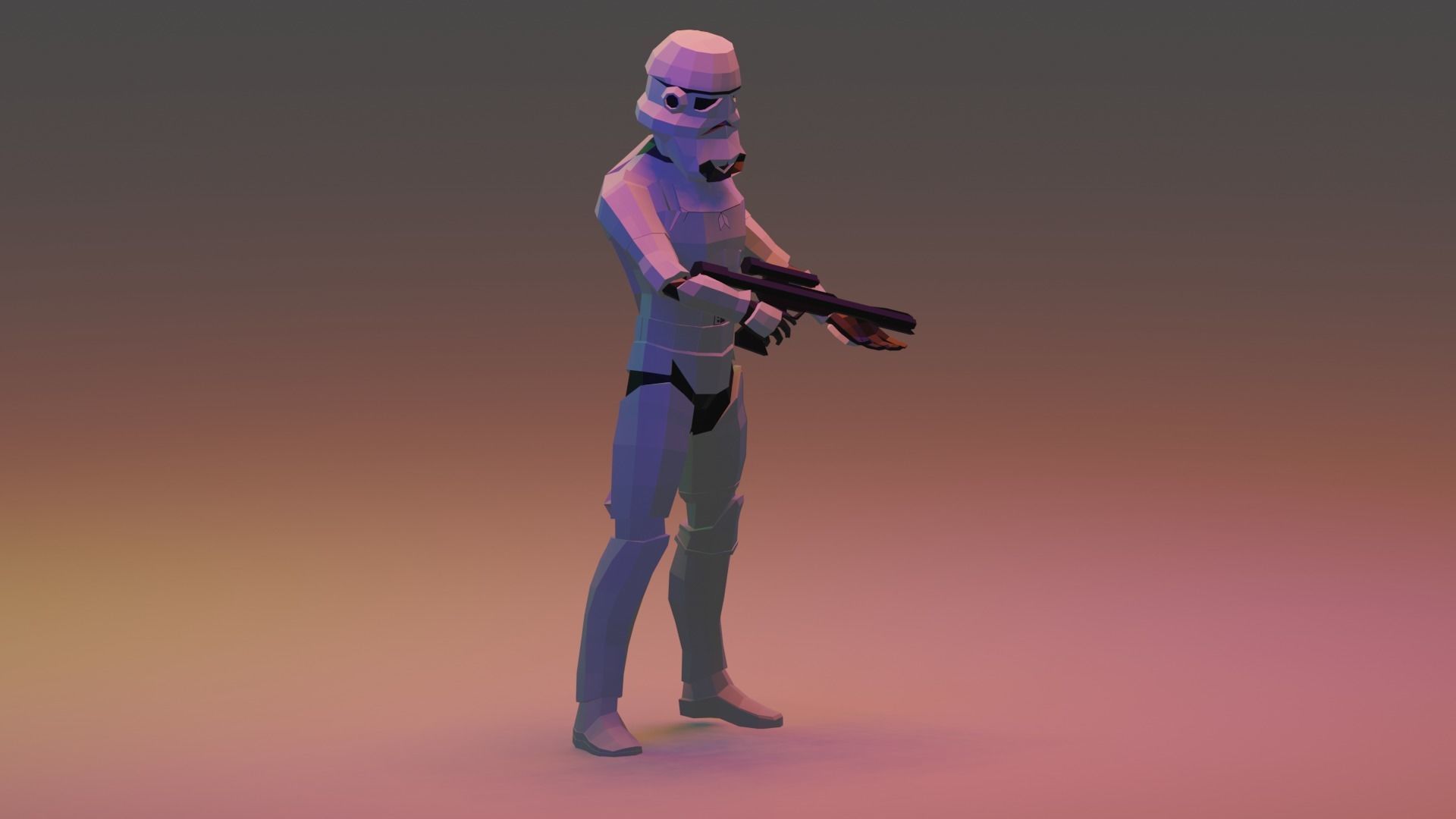Low Poly Stormtrooper Free low-poly 3D model_2