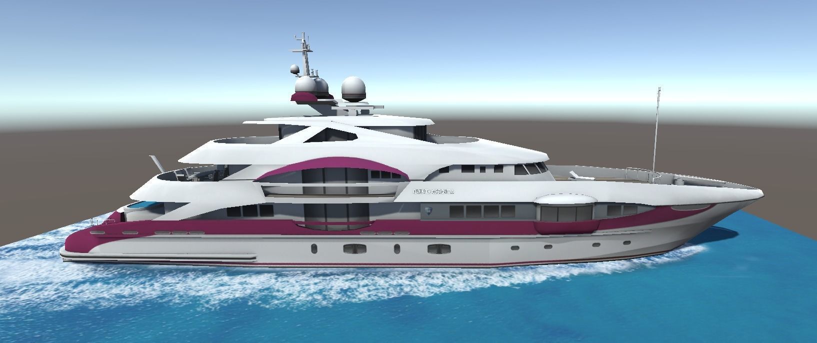 Quinta Essentia yacht 3d low poly model Low-poly 3D model_1