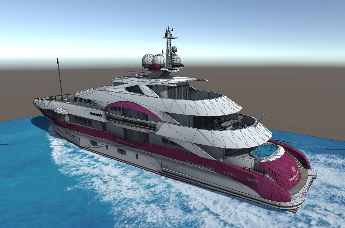 Quinta Essentia yacht 3d low poly model Low-poly 3D model_5