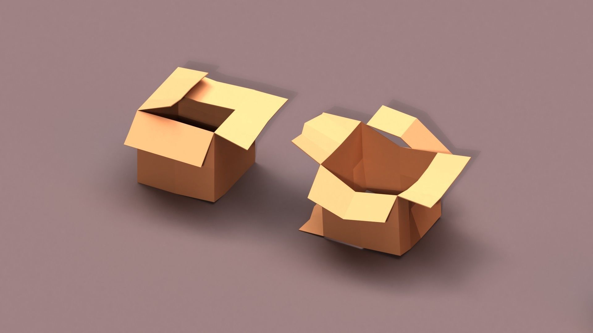Post Apocalyptic Cardboard Box and Garbage Low-poly 3D model_4