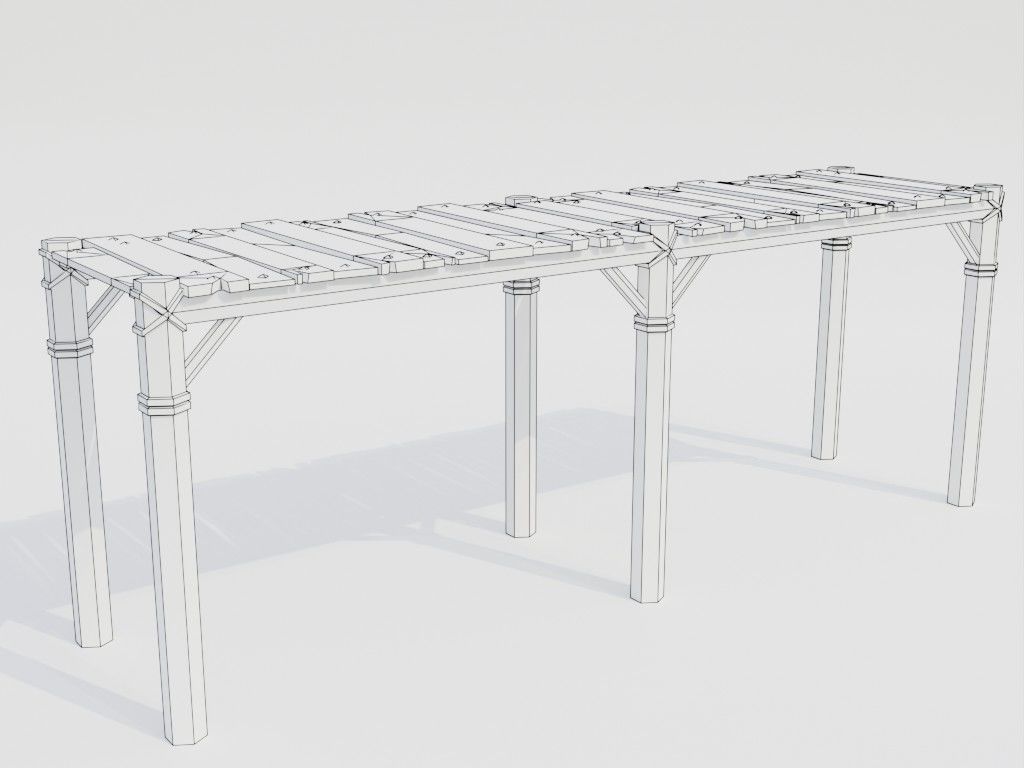 Low poly outbuildings and props set Low-poly 3D model_34