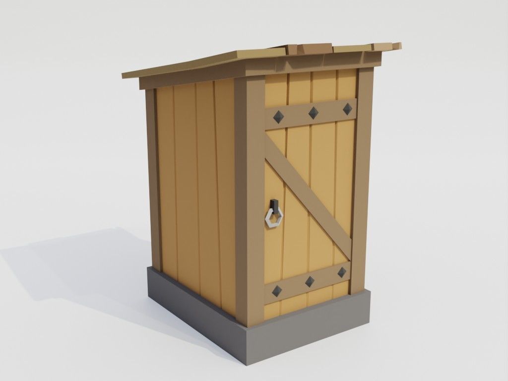 Low poly outbuildings and props set Low-poly 3D model_43