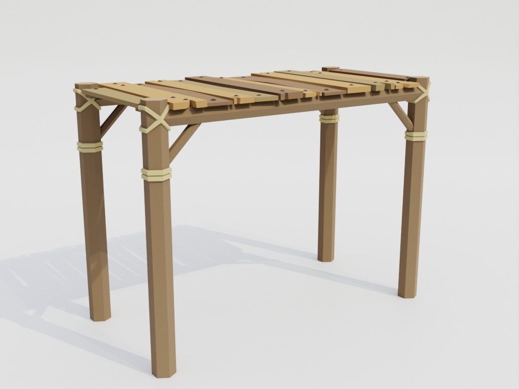 Low poly outbuildings and props set Low-poly 3D model_35