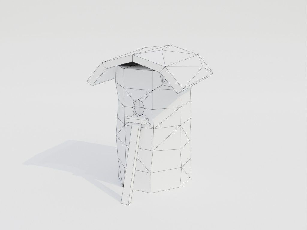 Low poly outbuildings and props set Low-poly 3D model_6