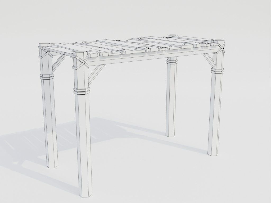 Low poly outbuildings and props set Low-poly 3D model_36