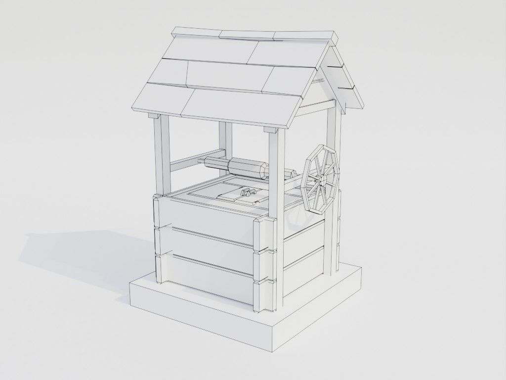 Low poly outbuildings and props set Low-poly 3D model_60