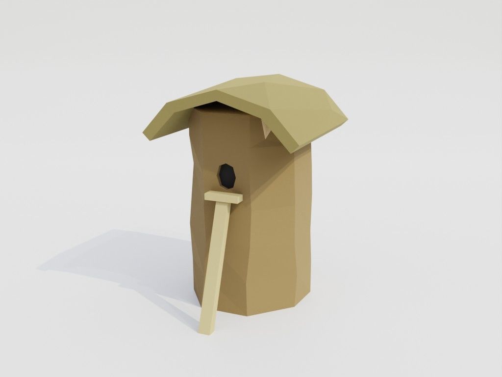 Low poly outbuildings and props set Low-poly 3D model_5