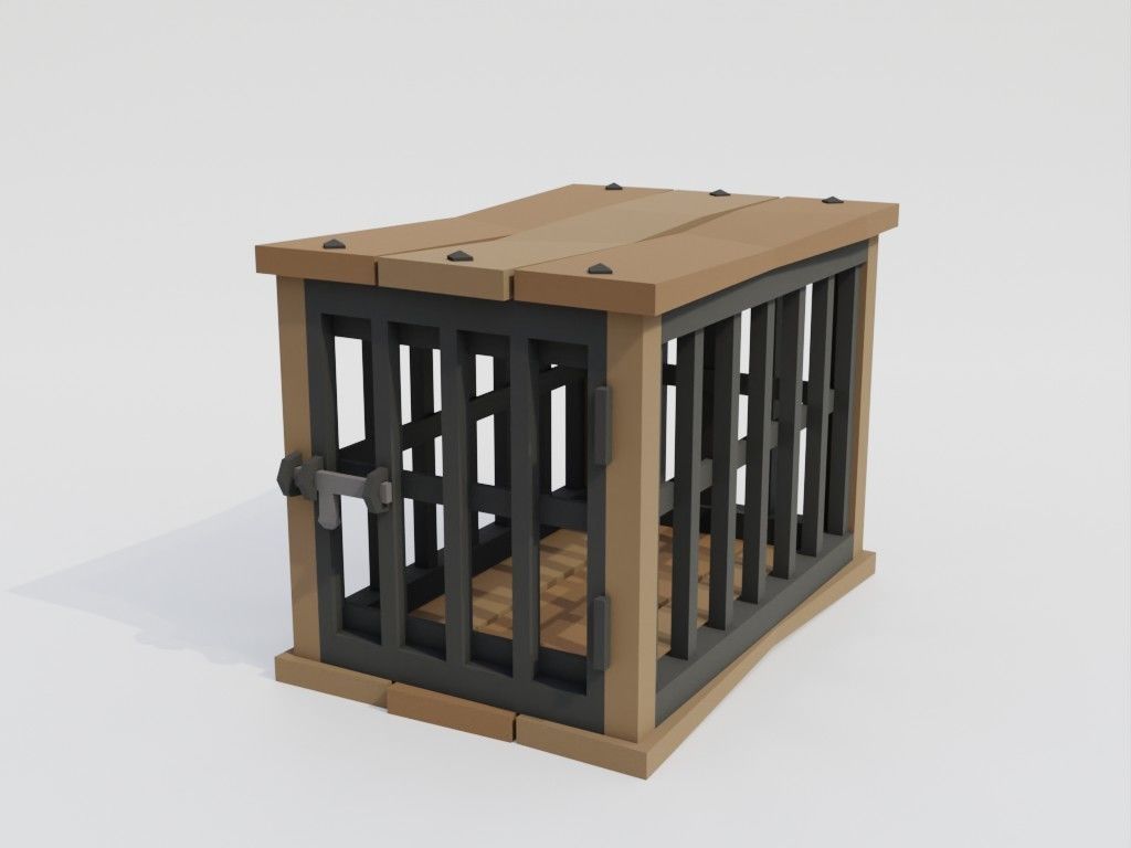 Low poly outbuildings and props set Low-poly 3D model_17