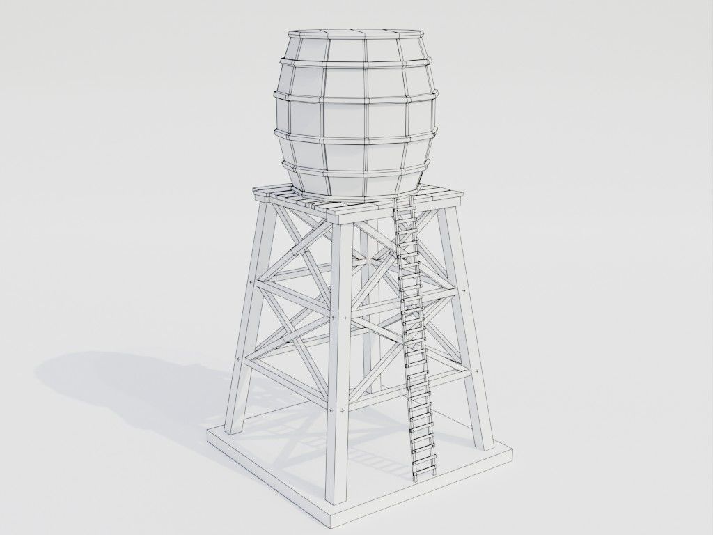 Low poly outbuildings and props set Low-poly 3D model_46