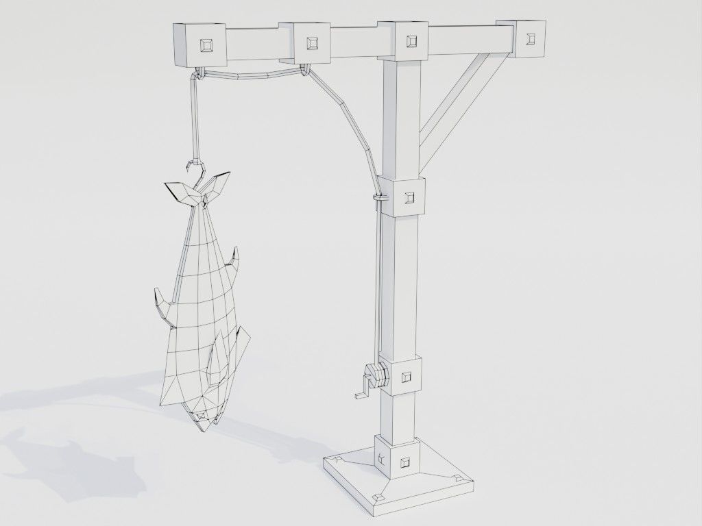 Low poly outbuildings and props set Low-poly 3D model_22