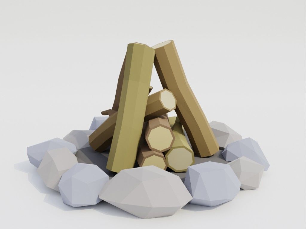 Low poly outbuildings and props set Low-poly 3D model_13