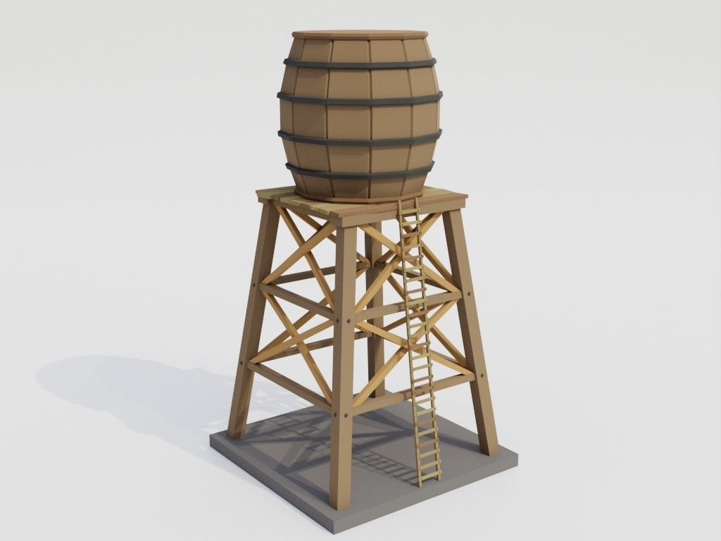 Low poly outbuildings and props set Low-poly 3D model_45