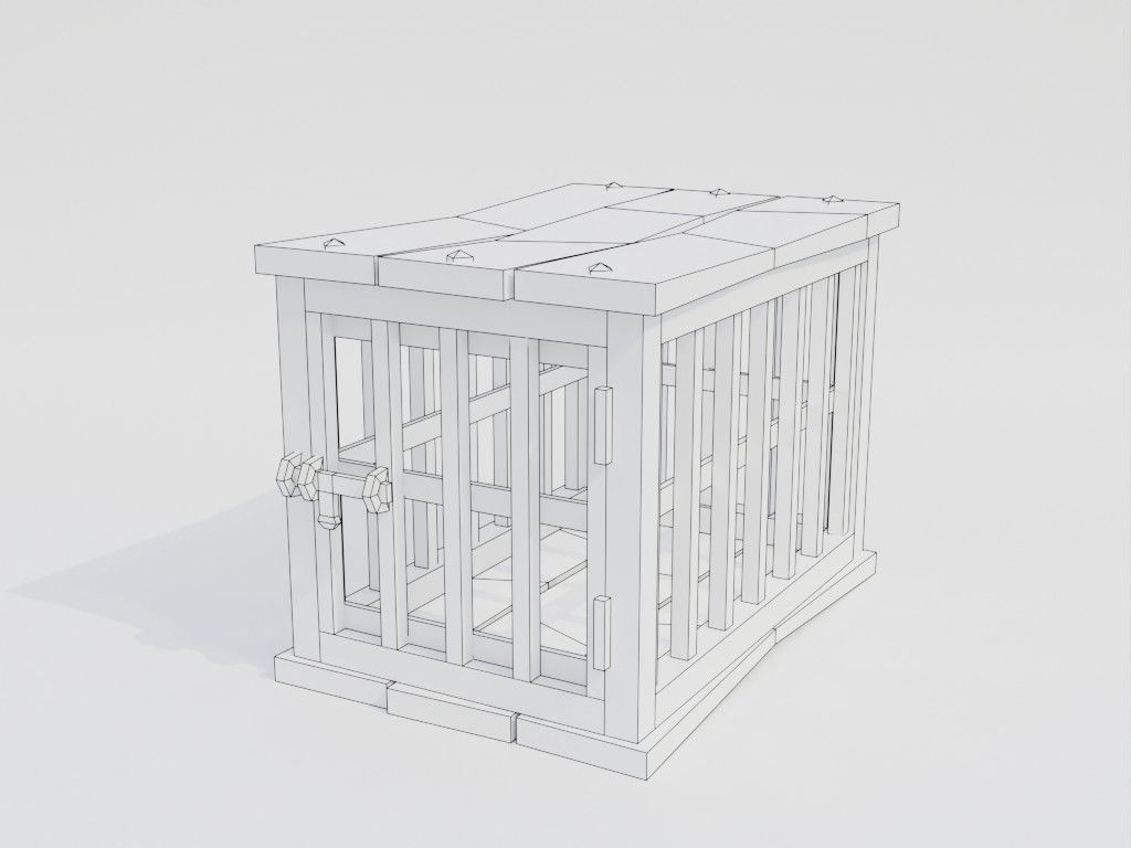 Low poly outbuildings and props set Low-poly 3D model_18