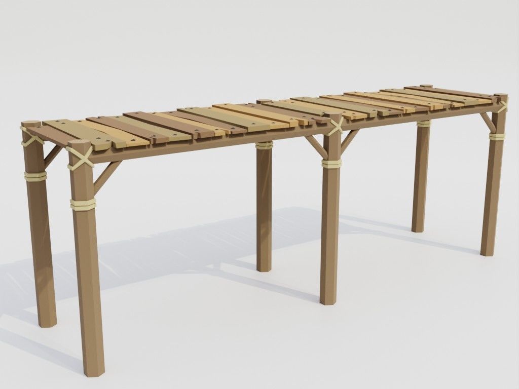 Low poly outbuildings and props set Low-poly 3D model_33