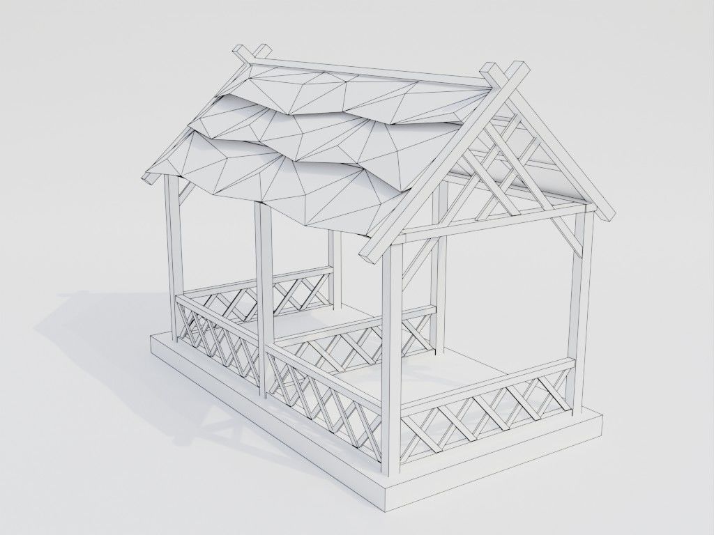 Low poly outbuildings and props set Low-poly 3D model_54