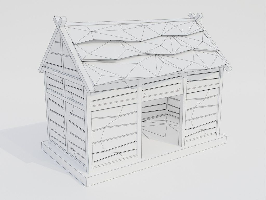 Low poly outbuildings and props set Low-poly 3D model_58