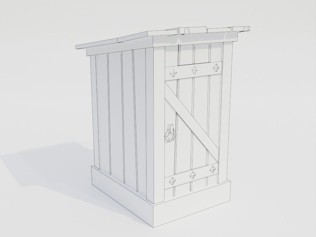 Low poly outbuildings and props set Low-poly 3D model_44